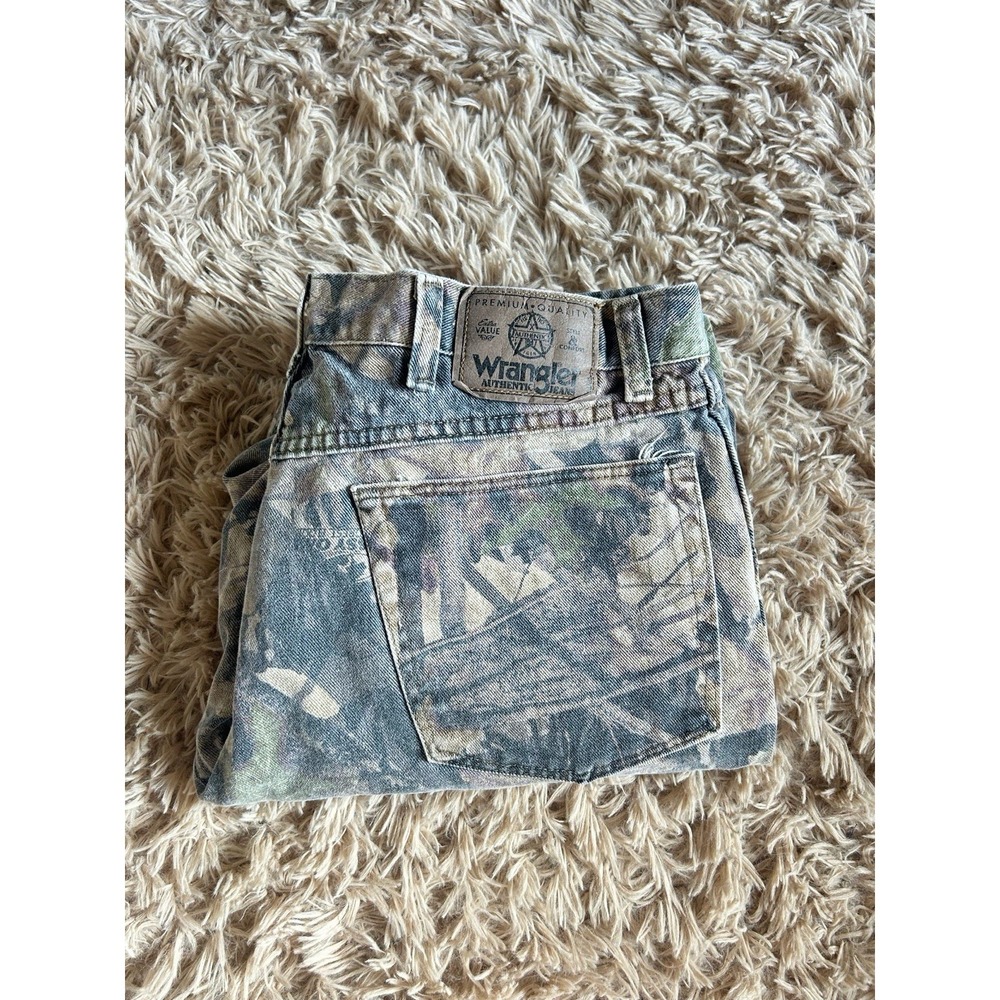 Vintage Wrangler Mossy oak Camo Double Knee Denim Jeans Hunting‎ Faded 33x29